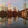 Austin Hike and Bike Trail - Train Trestle 1 Sunset Triptych Left