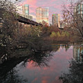 Austin Hike and Bike Trail - Train Trestle 1 Sunset Triptych Right